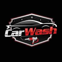 logo de lavage de voiture avec modèle de vecteur de tampon