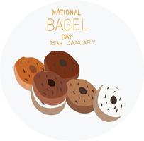 15 janvier est l'illustration vectorielle de la journée nationale des bagels vecteur