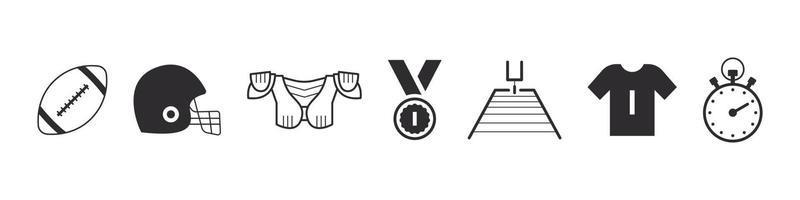 ensemble d'icônes de football américain. signes de football américain. éléments de football américain pour la conception. icônes vectorielles vecteur