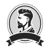 logo représentant un homme brutal. le logo peut représenter un dessin stylisé pour un salon de coiffure ou un salon de coiffure. vecteur