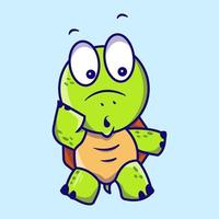 mignon, tortue, dessin animé, vecteur, icône, illustration, animal vecteur