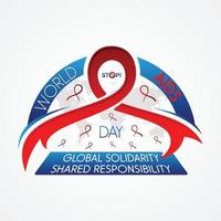 fond de vecteur de conception de modèle d'emblème de la journée mondiale du sida