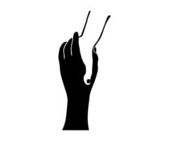 logo noir et blanc de deux mains, poignée de main, salutation, amitié, paix vecteur