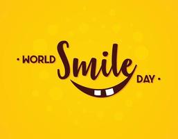 mot monde smile day vecteur dans un style plat