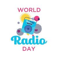 événement du logo de la journée mondiale de la radio avec un design de couleur moderne vecteur