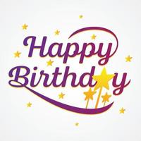 bannière de texte de lettrage joyeux anniversaire vecteur