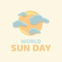 lettre de conception colorée journée mondiale du soleil pour le fond ou la carte de voeux vecteur