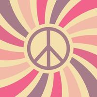 arrière-plan de style hippie avec vagues et signe de paix vecteur