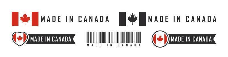 logo ou étiquettes fabriqués au canada. emblèmes de produits du Canada. illustration vectorielle vecteur