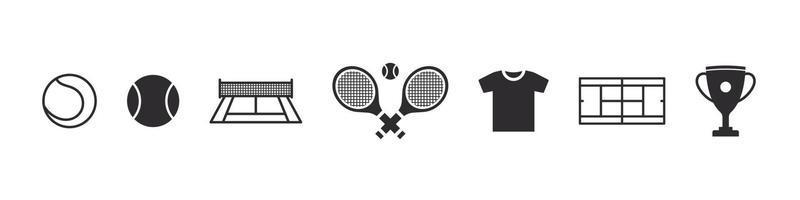 jeu d'icônes de tennis. signes de tennis. éléments de tennis pour la conception. icônes vectorielles vecteur