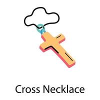 collier croix tendance vecteur