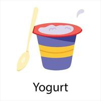 concepts de yaourt à la mode vecteur