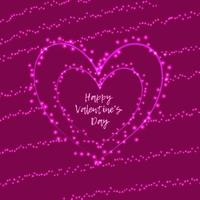 affiche de la saint valentin heureuse avec des coeurs et des étoiles scintillants roses et une citation à l'intérieur vecteur