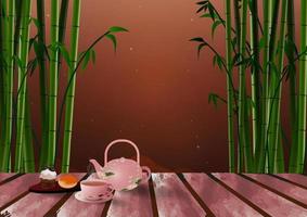 boire du thé bambou tanabata vecteur
