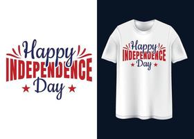 conception de t-shirt joyeux jour de l'indépendance vecteur