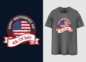 conception de t-shirt joyeux jour de l'indépendance vecteur