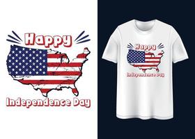 conception de t-shirt joyeux jour de l'indépendance vecteur
