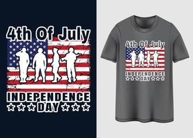 conception de t-shirt joyeux jour de l'indépendance vecteur