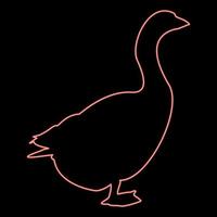 Neon goose gosling oies anser gander couleur rouge image d'illustration vectorielle style plat vecteur