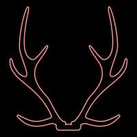 corne de cerf néon concept trophée couleur rouge image d'illustration vectorielle style plat vecteur