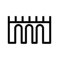 ligne d'icône de pont isolée sur fond blanc. icône noire plate mince sur le style de contour moderne. symbole linéaire et trait modifiable. illustration vectorielle de trait parfait simple et pixel vecteur