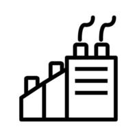 ligne d'icône de bâtiment d'usine isolée sur fond blanc. icône noire plate mince sur le style de contour moderne. symbole linéaire et trait modifiable. illustration vectorielle de trait parfait simple et pixel vecteur