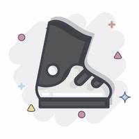 icône chaussures de ski. lié au symbole de l'équipement sportif. style comique. conception simple modifiable. simple illustration vecteur