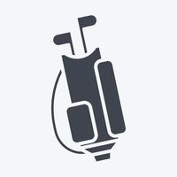 sac de golf emblématique. lié au symbole de l'équipement sportif. style de glyphe. conception simple modifiable. simple illustration vecteur