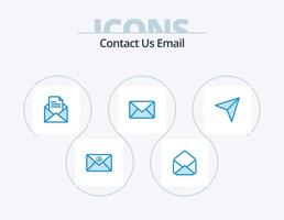 e-mail bleu icon pack 5 conception d'icônes. poster. épingler. Bureau. carte. message vecteur