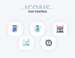 pack d'icônes plates d'interface utilisateur 5 conception d'icônes. . magasin. icône de tampon. magasin du marché. finance vecteur