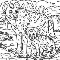 mère hyène et bébé hyène coloriage pour les enfants vecteur