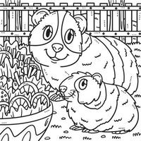 coloriage mère cochon d'inde et bébé cochon d'inde vecteur