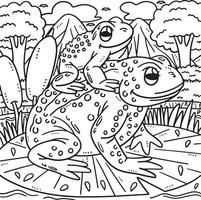 mère grenouille et bébé grenouille à colorier pour les enfants vecteur