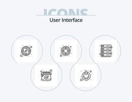 pack d'icônes de ligne d'interface utilisateur 5 conception d'icônes. . lumière. La Flèche. éclair. cadenas vecteur