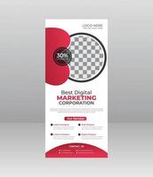 roll up banner stand template design, business flyer, display, x-banner, flag-banner et couverture de présentation à usages multiples vecteur