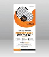 vente de maison moderne roll up banner standee home display ou pull up, x modèle de bannière pour agence immobilière vecteur