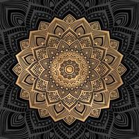 fond de mandala arabesque de luxe avec style islamique vecteur