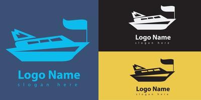 vecteur de logo de navire à passagers minimaliste avec divers modèles de couleurs
