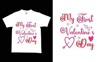 modèles de conception de t-shirt saint valentin vecteur