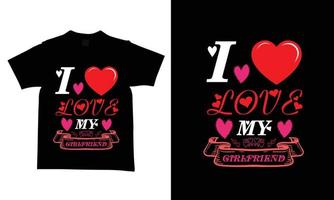 modèles de conception de t-shirt de la saint-valentin conceptions nouvelles et modernes. vecteur