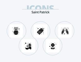 pack d'icônes glyphe saint patrick 5 conception d'icônes. fête. à votre santé. chance. célébrer. trèfle vecteur