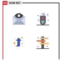 symboles d'icônes universelles groupe de 4 icônes plates modernes de mémoire de messagerie de stockage de communication éléments de conception vectoriels modifiables en avant vecteur