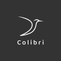 ligne de logo colibri vecteur