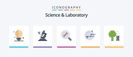 pack d'icônes science flat 5 comprenant. la science. la science. ADN. sexe. conception d'icônes créatives vecteur