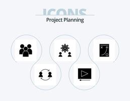 pack d'icônes de glyphe de planification de projet 5 conception d'icônes. utilisateur. préférence. employé. employé. équipe vecteur
