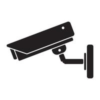 caméra de sécurité signe icône illustration vectorielle. icône de surveillance vidéo. signe de caméra de vidéosurveillance. vecteur