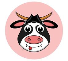 vecteur, logo, illustration d'une vache. vache mignonne, tête de petite vache adorable. vecteur