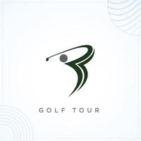 modèle de logo de personnes de golf dans la conception de vecteur de style minimal créatif moderne