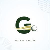 modèle de logo de golf g dans la conception de vecteur de style minimal créatif moderne