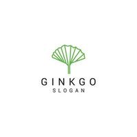 vecteur d'icône de conception de logo de ginkgo